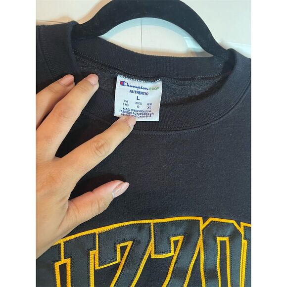 Missouri Tigers MIZZOU Women's Cropped Crewneck Sweatshirt Black Large - Picture 4 of 4